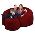 thumbnail image 1 of Ultimate Sack 6000 6-Foot Bean Bag Chair with Footstool Set, Burgundy Suede Cover, 1 of 8