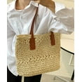thumbnail image 2 of CoCopeaunts Tote Bag Women's Tote Handbags Satchel Bags Casual Handbags Tote Purse Straw Bag Shoulder Bag Stylish Hobo Bag Beach, 2 of 6
