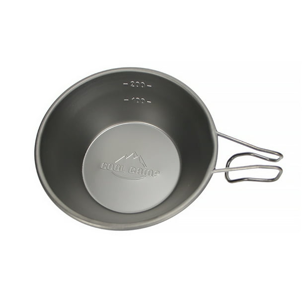 Eigraketly Coolcamp Outdoor Bowl Portable 300ml Senderismo Vajilla con mango Boca ancha Agua Café Utensilios de cocina resistentes al calor Negro Type2 NO2 Eigraketly OD021934-03