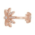 thumbnail image 2 of AFFY White Diamond Marijuana Leaf Adjustable Toe Ring in 14K Rose Gold over Silver-11.5, 2 of 7