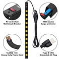 thumbnail image 5 of Metal Power Strip Wide Spaced 12-Outlet 15 Feet Cord,15A Circuit,36 inch length, 5 of 10