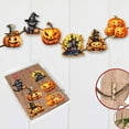 thumbnail image 4 of Designocracy 8090019C-S6 2 x 2 x 0.25 in. Spooky Pumpkins Decorative Wooden Clip-on Ornaments Halloween Decor, Set of 6, 4 of 11