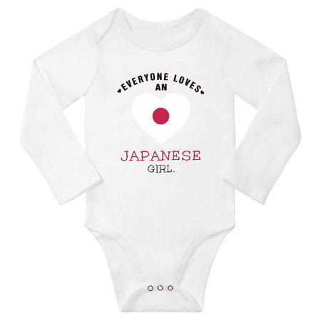 

Everyone Loves An Japanese Girl Baby Long Slevve Bodysuit Outfits (White 6-12 Months)