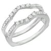 Dazzlingrock Collection 0.50 Carat (ctw) 14K Round Cut Diamond Wedding 5 Stone Enhancer Guard Ring 1/2 CT, White Gold, Size 8.5