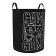 thumbnail image 3 of LNWH Laundry Basket, Black Game Cartoon Art Pattern Foldable Laundry Hamper with Handles Waterproof, Small Size, 3 of 8