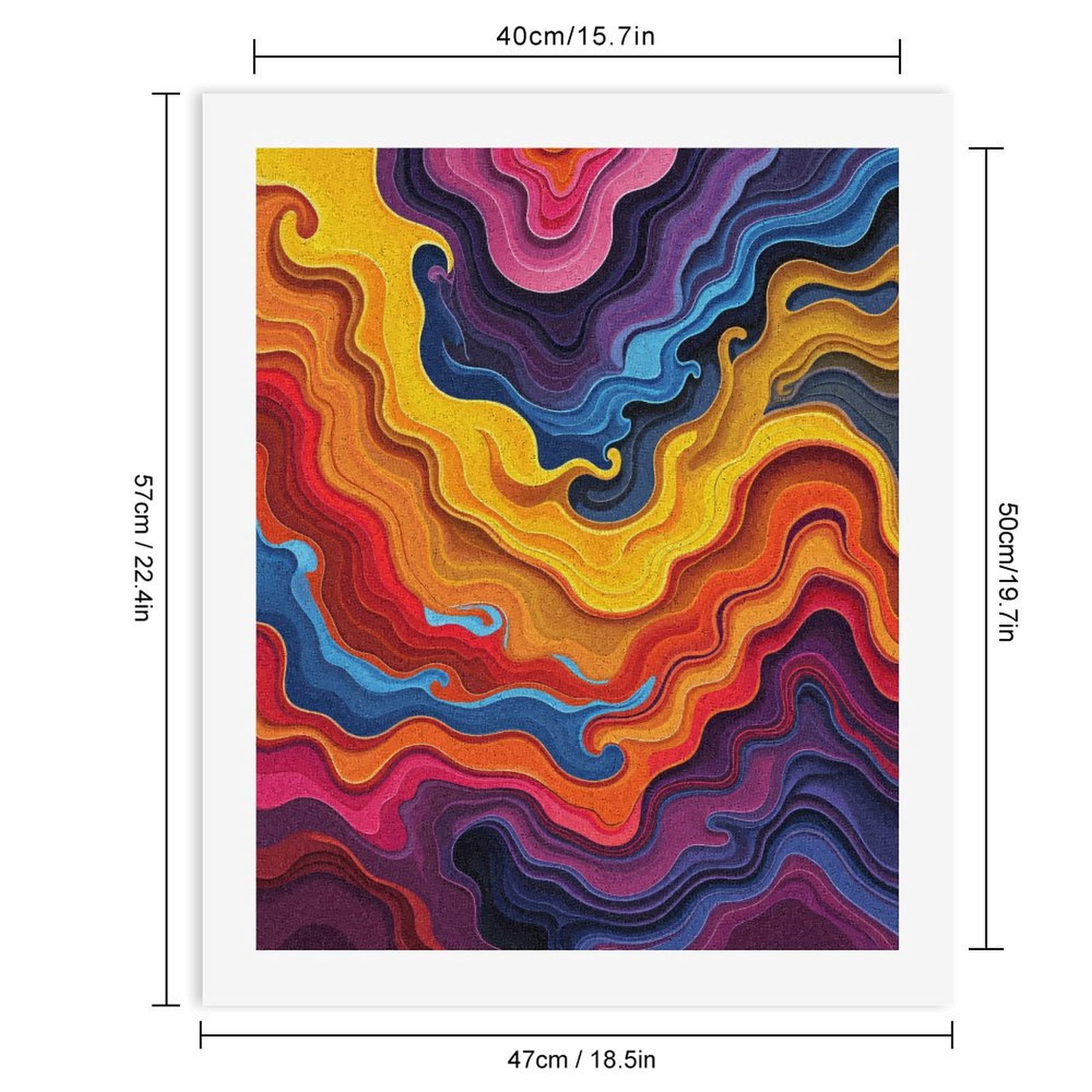 Paint By Numbers Kit for Adults Beginner - DIY Abstract Colorful Waves Art Canvas Painting Kits for Adults, Frameless Paint By Number for Adults for Home Wall Decor 16x20 Inch