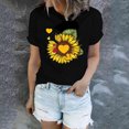 thumbnail image 2 of USSUMA Plus Womens Tops Dressy Casual Crewneck Short Sleeve Women's Shirts and Blouses Sunflower Print T-Shirts for Women Trendy Comfy Graphic Tees Teenager Basic Tunic Top Summer Beach, 2 of 4
