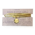 thumbnail image 1 of Vangania Pulsera manifestación 11:11 de cuero vacuno vueltas con dije dorado, 1 of 5