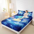 thumbnail image 4 of jejeloiu Ocean Animal Whale Full Size Sheets,Natural Scenery Aurora Bed Sheets For Men Women 4-Piece, 4 of 7