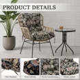 thumbnail image 2 of TOPCHANCES Indoor/Outdoor Chair Cushions 42'' x 21'' x 3", Waterproof Tufted Thick Patio Wicker Chair Seat Cushion Rocking Chair Cushion (Black & Printed, Set of 2), 2 of 9