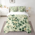 thumbnail image 2 of Manfei Girls Chic Floral Blossoms 7 Pieces Bedding Comforter Set,Spring Graden Full Bedding Set Lightweight,Green White Fitted Sheet Flat Sheet,Breathable Home Decor, 2 of 8