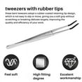 thumbnail image 5 of 2 PCS Tweezers Curved Bent Rubber Tip Tweezers Stainless Steel Crafts Tweezers for Lab Jewelry Making,1 * Double bend red plastic sleeve tweezers 1 * Single bend black plastic sleeve tweezers, 5 of 8