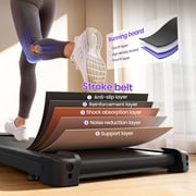 Evitormill Incline Walking Pad, 4 in 1 Under Desk Treadmill with Remote Control and LED Display, Compact Treadmill for Home & Office, Black