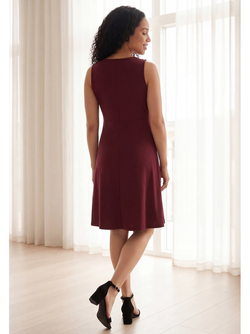 jersey knit fit and flare dress Tencel Jersey Fit & Flare Dress in Dark Olive