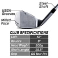 thumbnail image 4 of GoSports Tour Pro Golf Wedges – 52 Degree Gap Wedge in Satin Finish (Right Handed), 4 of 7