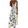 thumbnail image 4 of VBVC Women's Adjustable Strap Floral Maxi Dress,Ladies V Neck Sleeveless Dress with Pockets,Flowy A-Line Boho Sundress For Women,Multicolor,S-5XL, 4 of 6