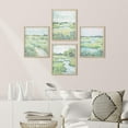 thumbnail image 4 of PixonSign Framed Wall Art Calming River & Green Field Landscape Posters, Set of 4 Abstract Floral Botanical Illustrations Canvas Prints, Nature Wilderness Wall Décor for Rooms - 12"x16" Natural, 4 of 5