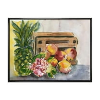 Designart 'Historic Fruits V' Farmhouse Framed Canvas Wall Art Print