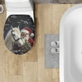 thumbnail image 4 of ZIATUBLE Christmas Santa Claus Toilet Lid Dust Cover Horse Toilet Seat Lid Covers Soft for Bathroom Decorative Toilet Seat Covers Lids Fit Standard Oblong Elongated Toilet, 4 of 6