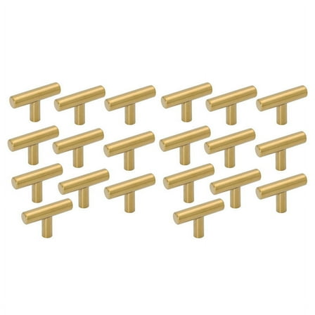 20 Pack Single Hole Gold Cabinet Knobs and Pulls Door Cupboards Bedroom Furniture Handles 50mm/2in Overall Length