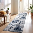thumbnail image 4 of World Rug Gallery Distressed Abstract Area Rug - Blue 2'7"x6', 4 of 6