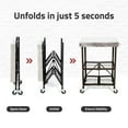 thumbnail image 3 of Open Box Origami RBT Stainless Steel Foldable Kitchen Cart w/4 Wheels, Black, 3 of 9