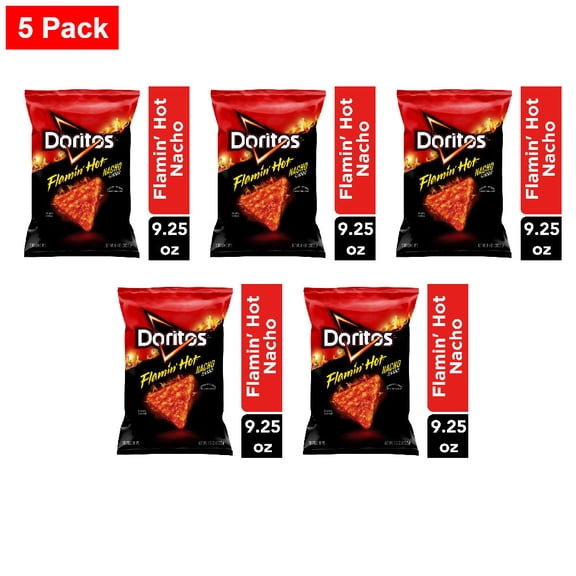 Doritos Flamin Hot Nacho Flavored Tortilla Chips 9.25 oz - 5 Pack