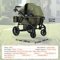 thumbnail image 4 of KFFKFF Off-Road Wagon-Stroller Hybrid, Dual-Seating, Easily Foldable for Travel, Comes with Shade Cover, Storage for Essentials, Beverage & Snack Tray, 55lbs Capacity per Seat, in Olive Green, 4 of 9