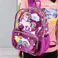 thumbnail image 3 of IvyH Unisex PVC School Backpack, Purple Unicorn, 3 of 7