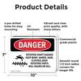 thumbnail image 2 of (2 Pack) Rotating Shaft Hazard Keep Body OSHA Danger Sign 10 Inch X 7 Inch Plastic Sign, Weather Resistant, UV Protected for Workplace, Business, and Construction Site, Made in the USA, 2 of 8