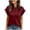 Wine, variant on Kezqiaxn Shirts for Women Trendy Ruffle Short Sleeve Crew Neck Work Blouses Dressy Summer Tops Plus Size Fashion
