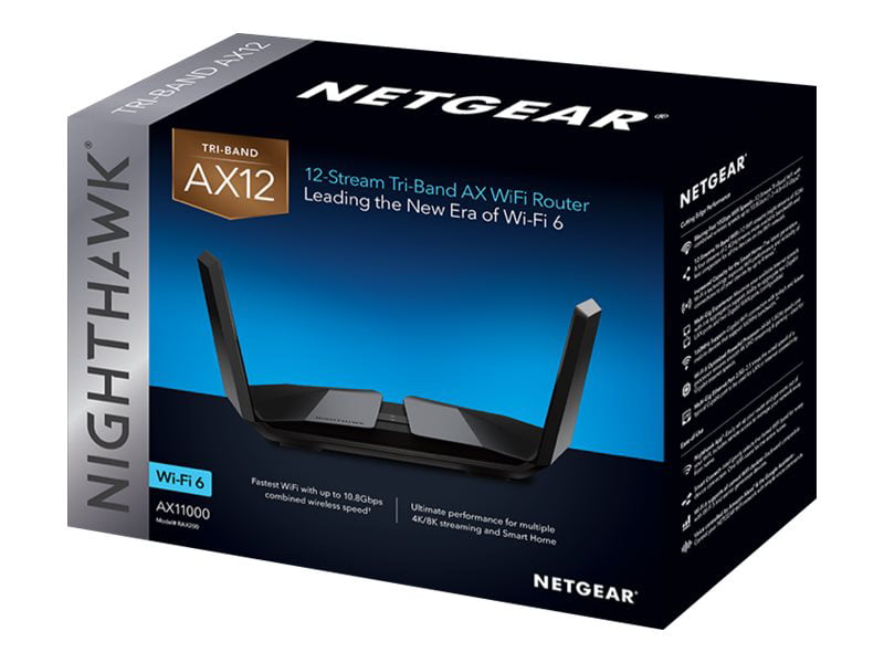 sindsyg er mere end i stedet NETGEAR Nighthawk® Tri-band AX12 12-Stream AX11000 Tri-Band WiFi Router ( RAX200-100NAS) - Walmart.com