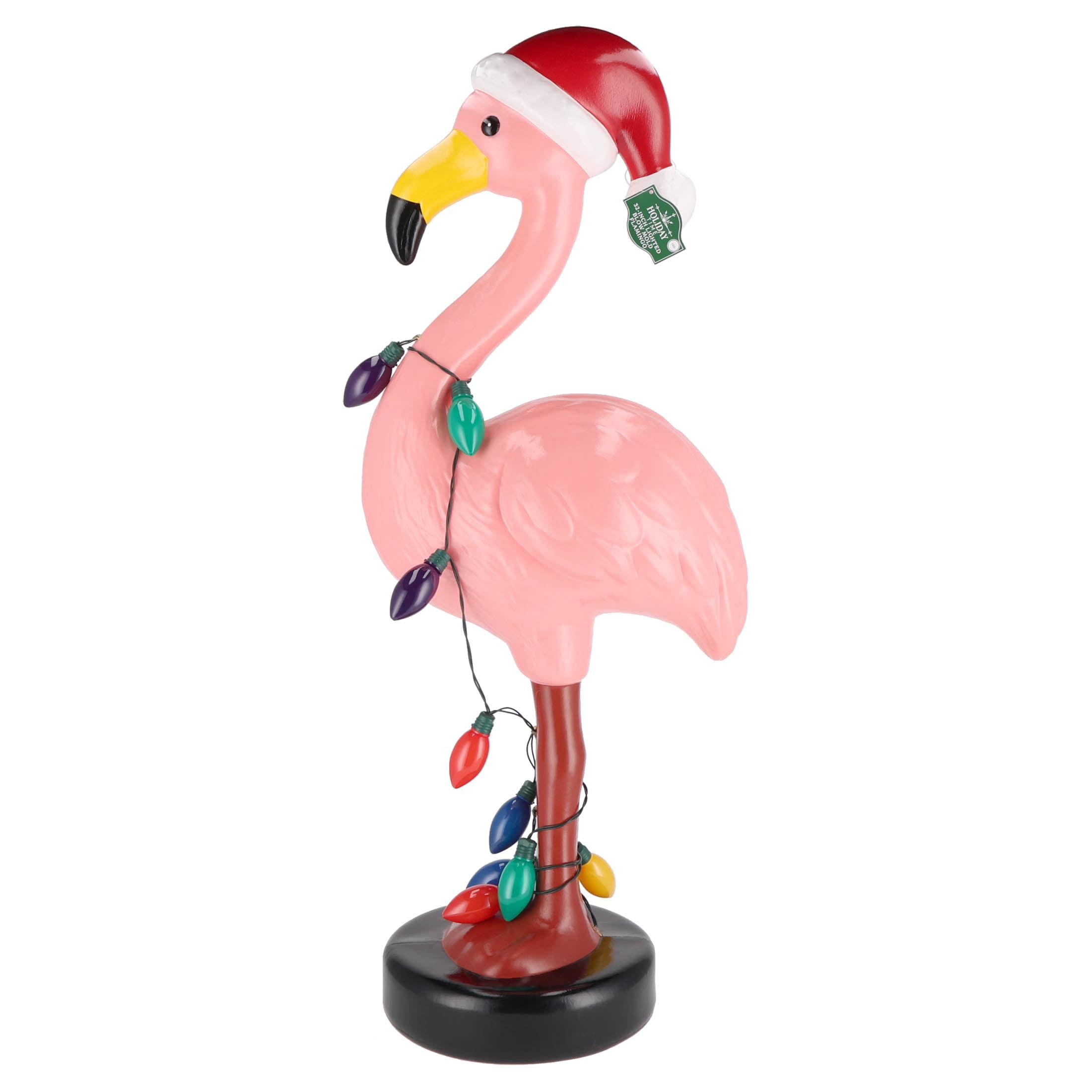 Lighted Blow Mold Flamingo Indoor/Outdoor Christmas Decoration, Multicolor, 32", by Holiday Time