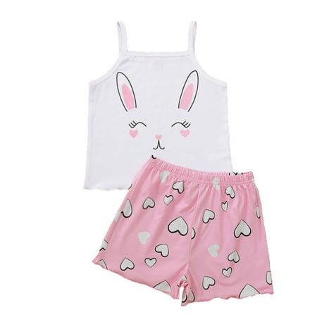 

Diconna Baby Girls Strap Animal Print Sleeveless Tops Elastic Waist Shorts