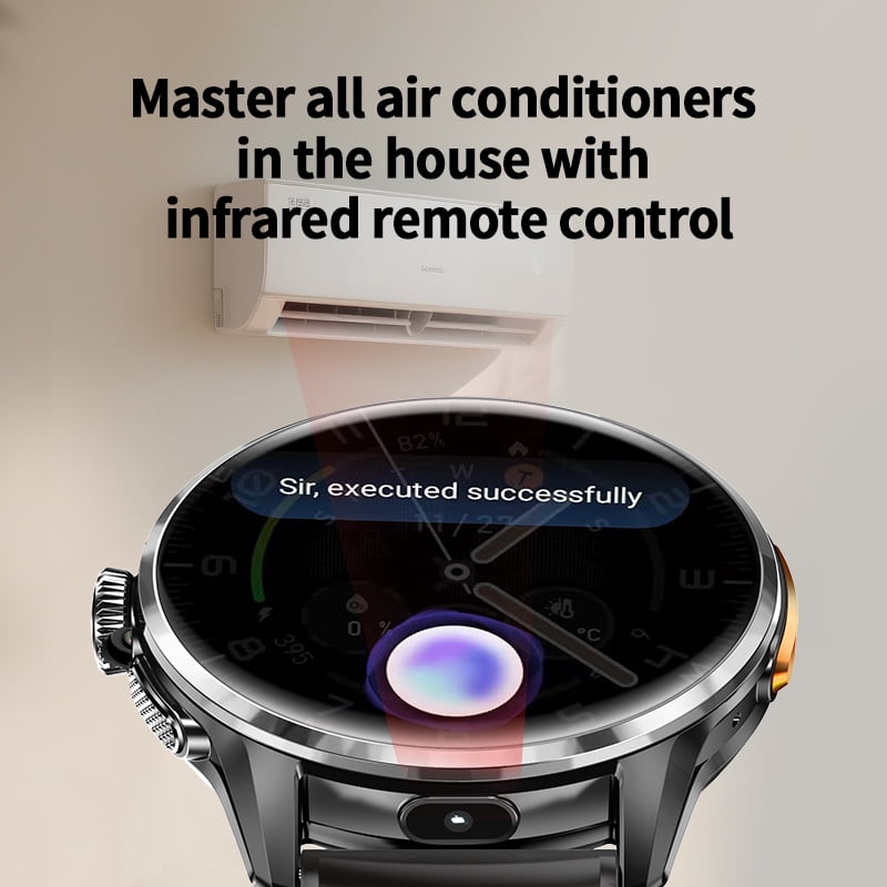 E EYAFA Android Smart Watch H100 with SIM Card Slot for Men and Women 1.8 inch Amoled Screen 3GB RAM+32GB ROM-Silver