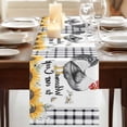 thumbnail image 3 of Vintage Rooster 120 Inch Table Runner, Sunflower Checkered Watercolor Animals Farmhouse Dresser Scarf Cotton & Linen Tablerunner for Dining/Kitchen Island/Holiday Party Décor 13" x 120", 3 of 9