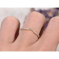 thumbnail image 4 of 0.25 Carat 10k Rose Gold Wedding Band with Moissanite Diamonds Anniversary Ring Curved U Design Antique Style Band, 4 of 5