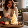 thumbnail image 4 of Christmas Tree Candle, LED Flameless Candle with Flickering Warm Light, Battery Operated Christmas Tree Shaped Candle Decor, Holiday Tabletop Ornament for Mantel Dining Room Home Party Decoration, 4 of 7