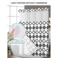 thumbnail image 6 of No Hook Shower Curtain with Snap-in Liner, Vintage Bohemia Waterproof Fabric Bathroom Curtains, Abstract Geometric Art Simple Boho Dark Gray Bath Curtains & Mesh Top Window 66"x72", 6 of 9