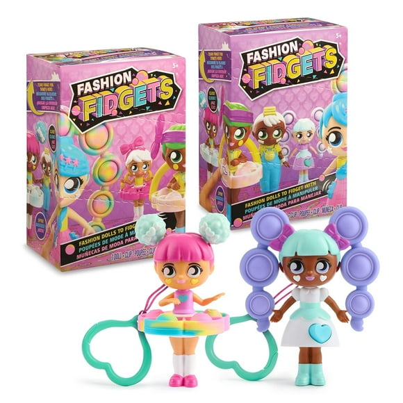 Fashion Fidgets Sensory Toy Dolls - Push Pop Fidget Toy Pack of 2 - Anxiety and Stress Relief for Kids