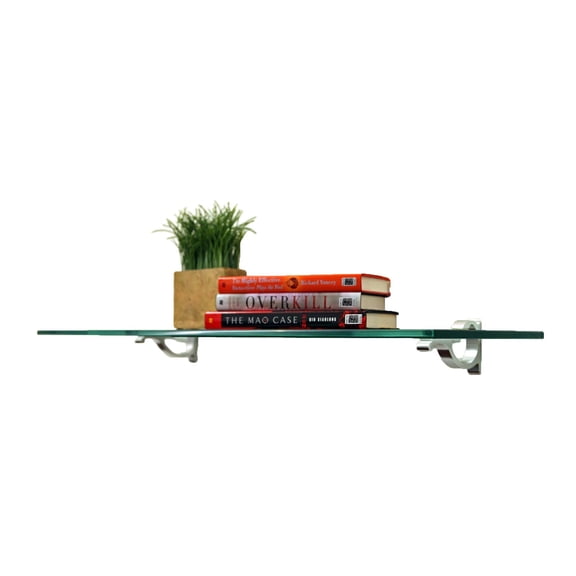 8" X 18" Monarch Floating Glass Shelves - 2 Brackets Included with Each Shelf By Spancraft Glass