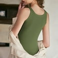 thumbnail image 6 of Camisole Top for Women Warehouse Camisole Tops for Women Spaghetti Strap Casual Tank Top with Built-in Bra Summer Sleeveless Tunic Blouses Tees Workout Yoga Cami Shirts New Green XXL, 6 of 7