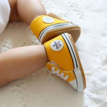 

Forzero Unisex Baby Boys Girls Shoes Star High Top Ankle Toddler Sneaker Soft Anti-Slip Sole Newborn Infant First Walkers Canvas Denim Shoes