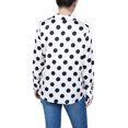 thumbnail image 3 of Petite Long Sleeve Dotted Satin Blouse, 3 of 3