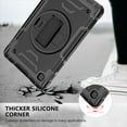 thumbnail image 6 of Shockproof Case for Samsung Tab A7 Lite 8.7 T220 T225, Military Grade Protection Rotating Stand Hand Strap Shoulder Strap Kids Friendly Bumper Rugged Case for Galaxy Tab A7 Lite 8.7",Black, 6 of 8