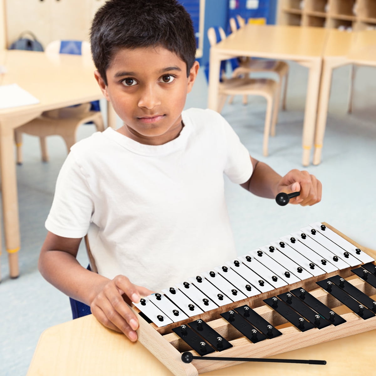 Costway 27 Note Foldable Glockenspiel Xylophone Aluminum Music Instrument