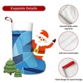 thumbnail image 5 of Flannel Christmas Stocking 17.7×11×7in Soft And Light Touch Good Socks Splicing Design Can Be Used For Hanging Blue Geometric Lines_4, 5 of 8
