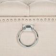 thumbnail image 3 of SAFAVIEH Arturo Modern Glam Storage Ottoman w/ Silver Nail Heads, Beige, 3 of 4