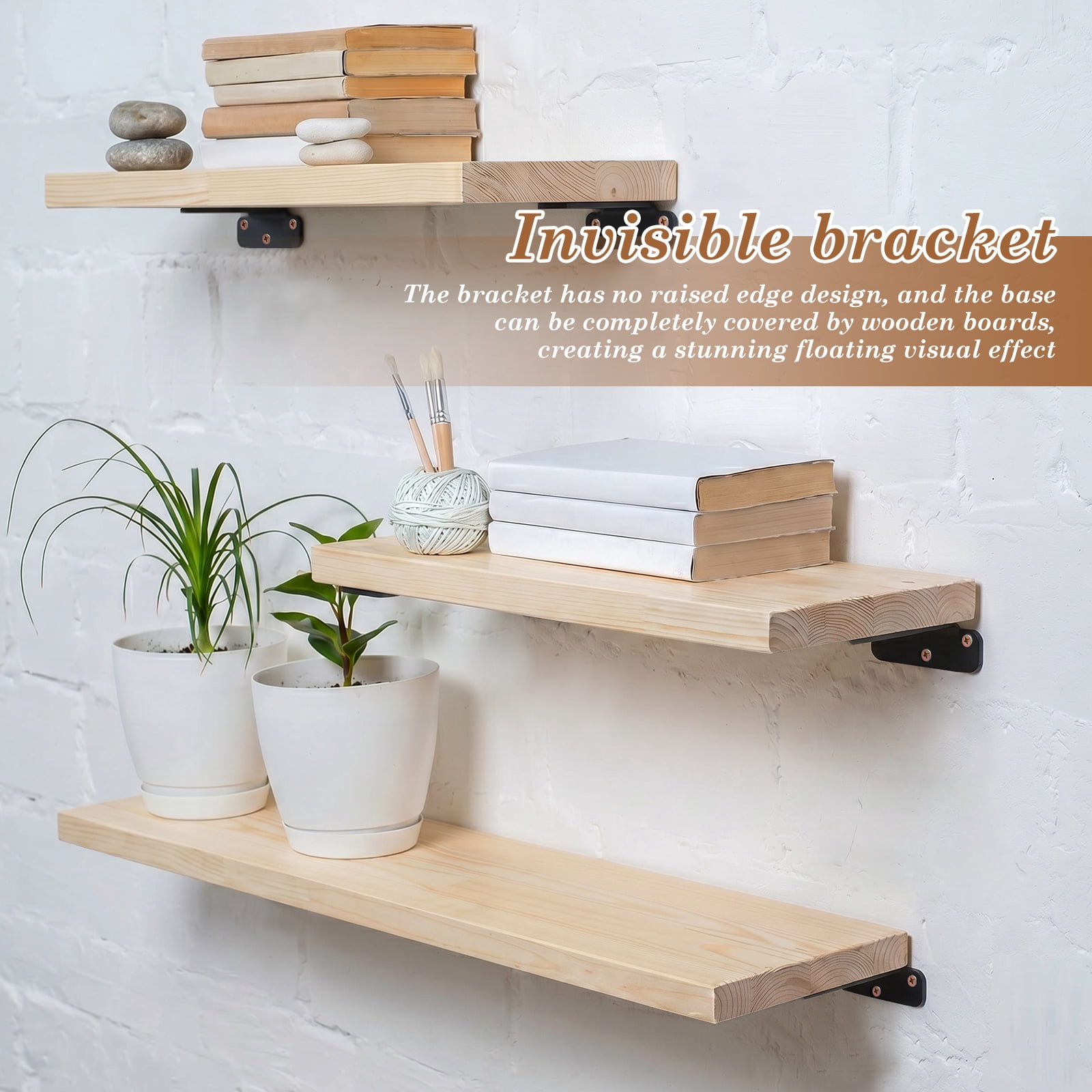 4 Pack Shelf Bracket 3.5" Long, Wall Mounted L Shape Floating Shelf Support Bracket with Screws 90° Steel Angle Brackets for Kitchen Living Room Garage Office