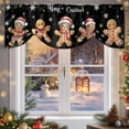 thumbnail image 6 of Christmas Tie Up Valances Curtain, Xmas Cute Gingerbread Man White Gold Winter Adjustable Rod Pocket Short Window Treatment Tie Up Curtains Valances for Kitchen Living Room Bathroom 42x18 In, 6 of 9
